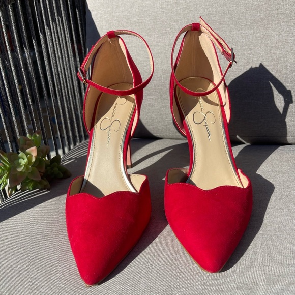 Red Jessica Simpson heels- size 9 - Picture 2 of 7